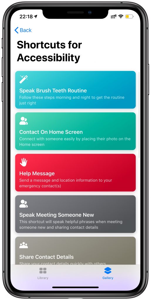 Shortcuts for Accessibility Gallery screenshot